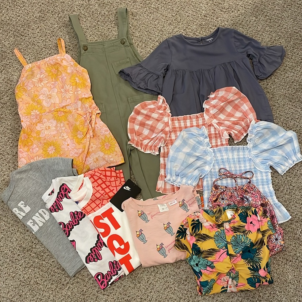 Little girls 4/5 shirt/swim/romper bundle